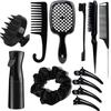 27Pcs Professional Hair Brush Set, Hair Styling Comb Kit with Continuous Spray Bottle, Scalp Massage Shampoo Brush for Salon