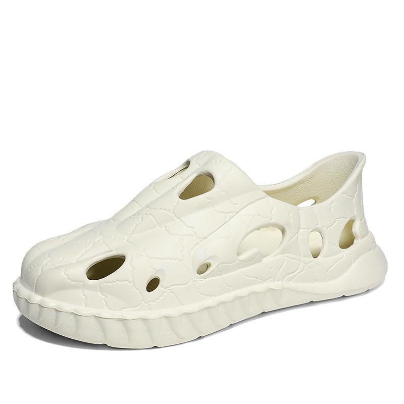 Men'S Outdoor Wear Hole Shoes Casual Non-Slip Beach Shoes One Pedal Driving Sandals Men