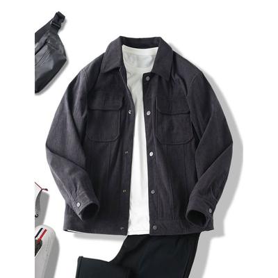 Japan Fashion Retro Early Spring Corduroy Cargo Outerwear Men's Spring and Autumn Fashion Brand Foreign Trade Cattle Goods Lapel Shirts Jacket