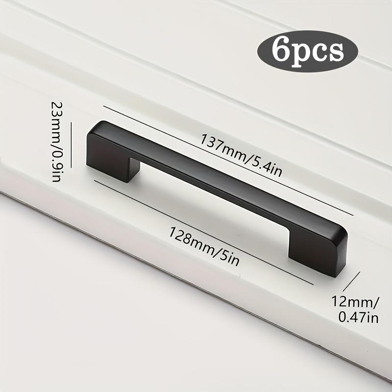 

6 шт. черных ручек для шкафов из алюминиевого сплава, американские прочные ручки для кухонных шкафов, ручки для ящиков, мебельная фурнитура с крепежными винтами Hole distance 12.8cm чёрный