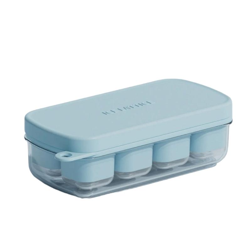 

Ice Cubes Mold Square Ice Cubes Tray with Lid Food-Grade Silicone Ice Cubes Mould For Drink Whiskey Cocktails Baby Food синий