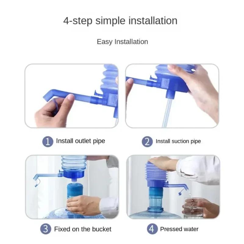 Wasserflaschen Pumpe Manuelle Handdruck Trinkbrunnen Druckpumpe Wasserpresspumpen mit einem extra kurzen Schlauch Lebensmittelqualität