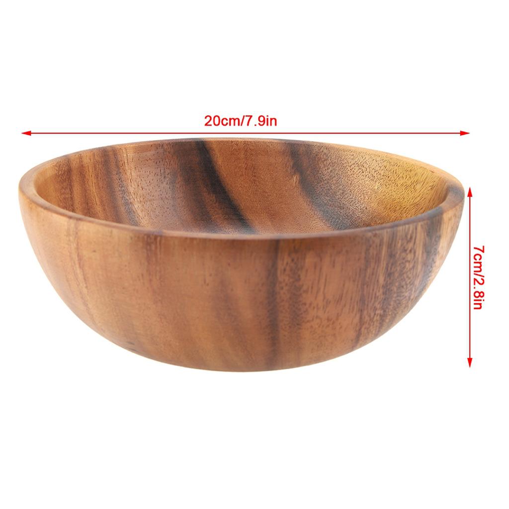 Wooden Salad Bowl Solid Acacia Wood Bowls for Salad Soup Rice Home Kitchen Utensils