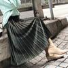 Womens Fashion Pleated Midi Long Skirt Female Korean Japanese Casual High Waist Skirts Spring