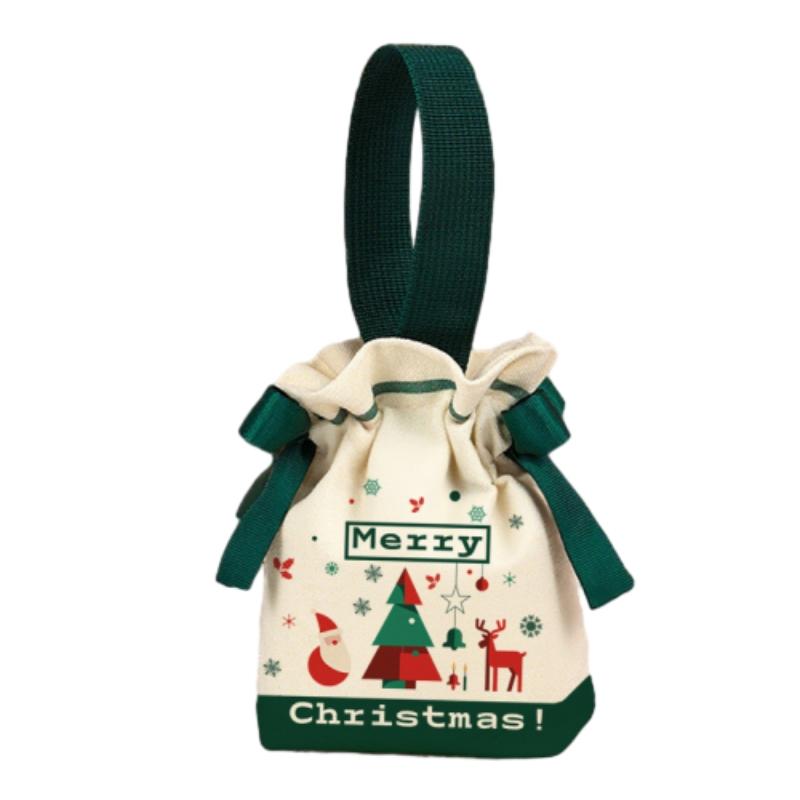 1-5pcs Christmas Drawstring Candy Bag New Year Gift Bags Party Gift Pouch Holiday Treat Sack Reusable Festive Favor Bag for Kids