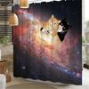 Galactic Cat Shower Curtain - Water-Resistant, Easy To Clean, Adds a Cosmic and Whimsical Touch To Your Bathroom Decor