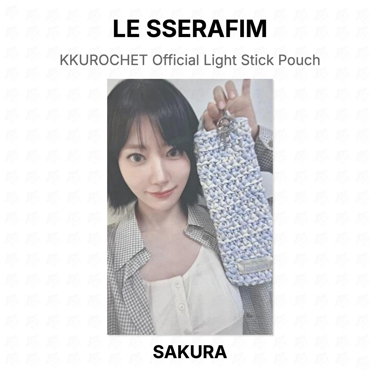 LE SSERAFIM SAKURA KKUROCHET Official Light Stick Pouch Official Photocard SAKURA
