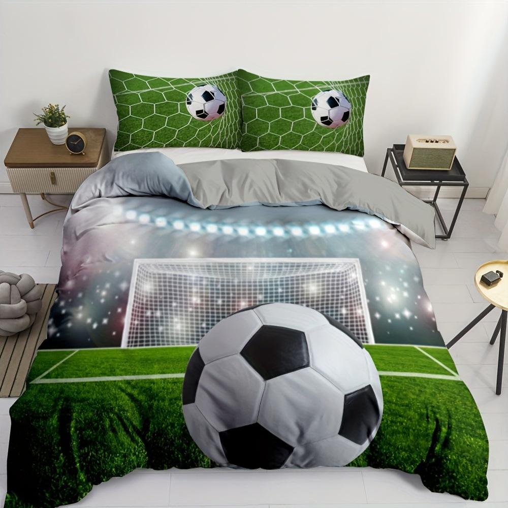 

Football Graffiti Home Textiles Three-Piece 3D Digital Printing Quilt Pillowcase Bedding EU single 135*200