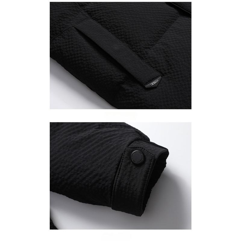 Down Jacket Men's Winter 90 Down White Duck Down Men's Casual Warm Bread Coat Anti-cold Trendy Hooded Short Jacket