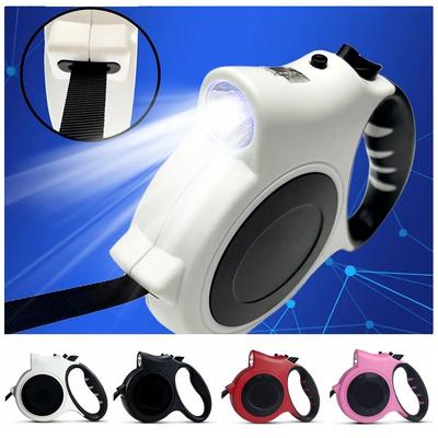 ABS Illuminated Retractable Dog Leash Electronic Light 5M Extended Dog Chain Adjustable Length Dog Traction Nighttime Walks