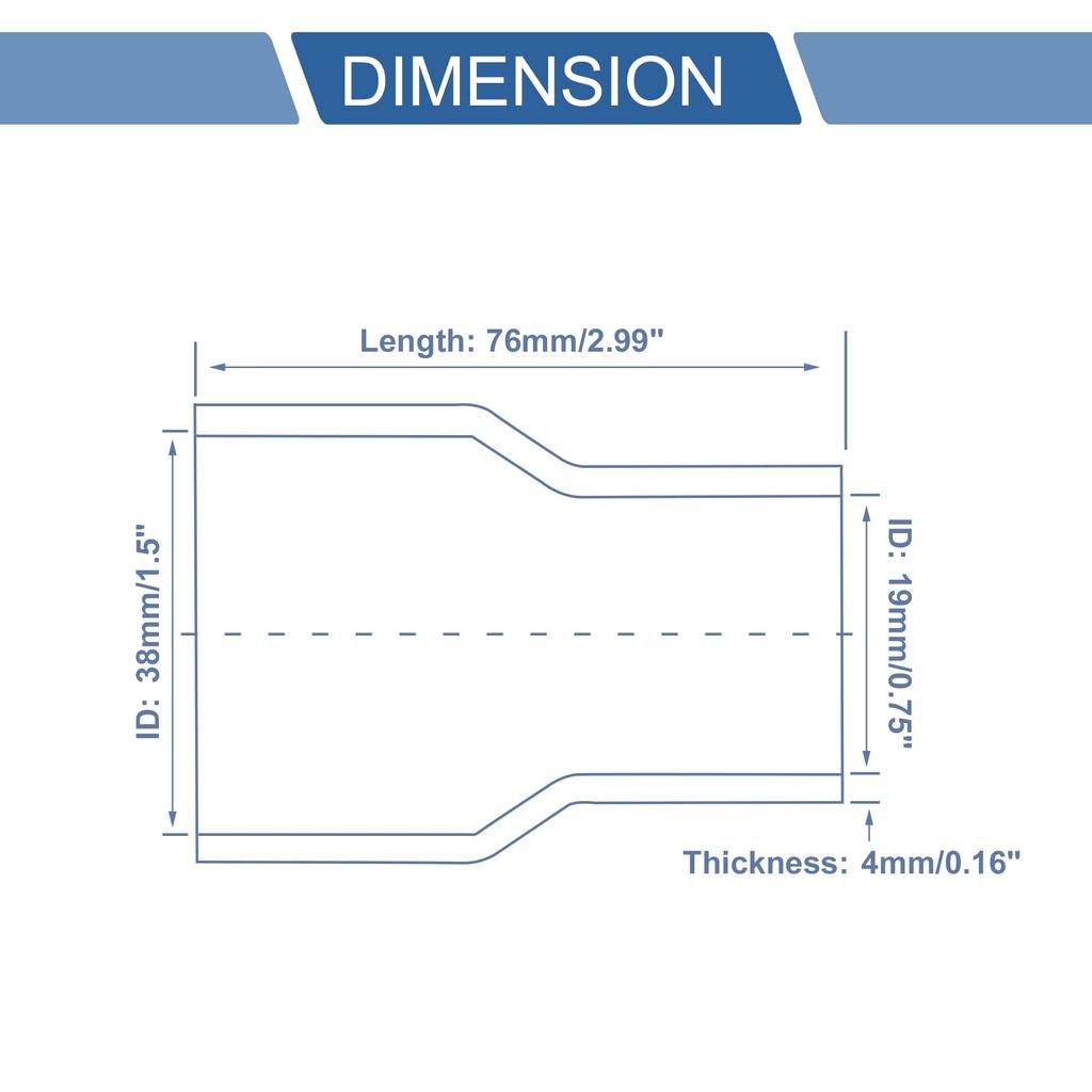 X AUTOHAUX Silicone Hose Different Diameter Silicone Tube Black Length