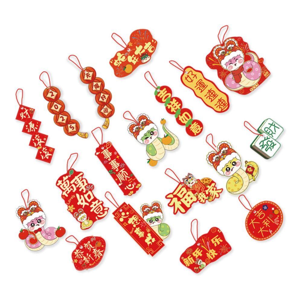 Red Hanging Pendant Tassel Greeting Cards Hanging Ornament Blessing Card Housewarming Potted Plant Decoration Chinese New Year