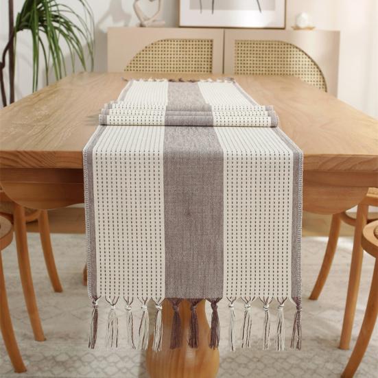 Stolní běhoun proužek Dekorace střapce v bohémském stylu Home Decor