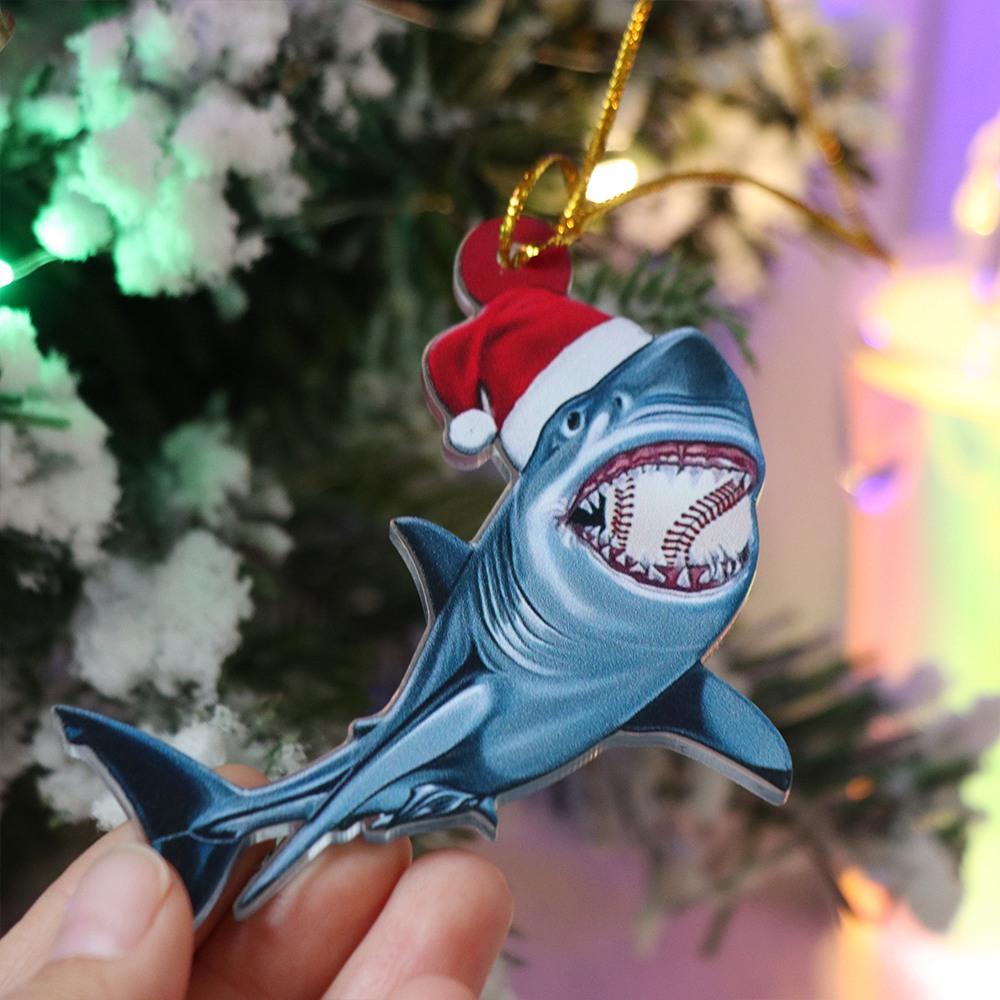 Hangings Christmas Shark Pendant Acrylic Christmas Tree Decoration  New Year