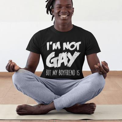 T-shirt z krótkim rękawem Nie jestem gejem, ale mój chłopak jest Ultramiękki Top z okrągłym dekoltem Koszulka Unisex