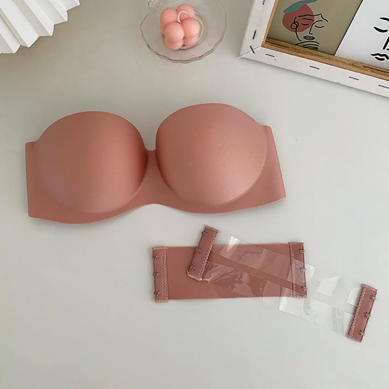 Sexy stroppeløse bh for kvinner Trådløs bralette mykt kvinneundertøy Sømløse bh for damer usynlig bh med 2 stk stropper YSL