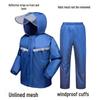 Men's Black Reflective Full-Body Raincoat and Pants Set for Motorcycle Riding