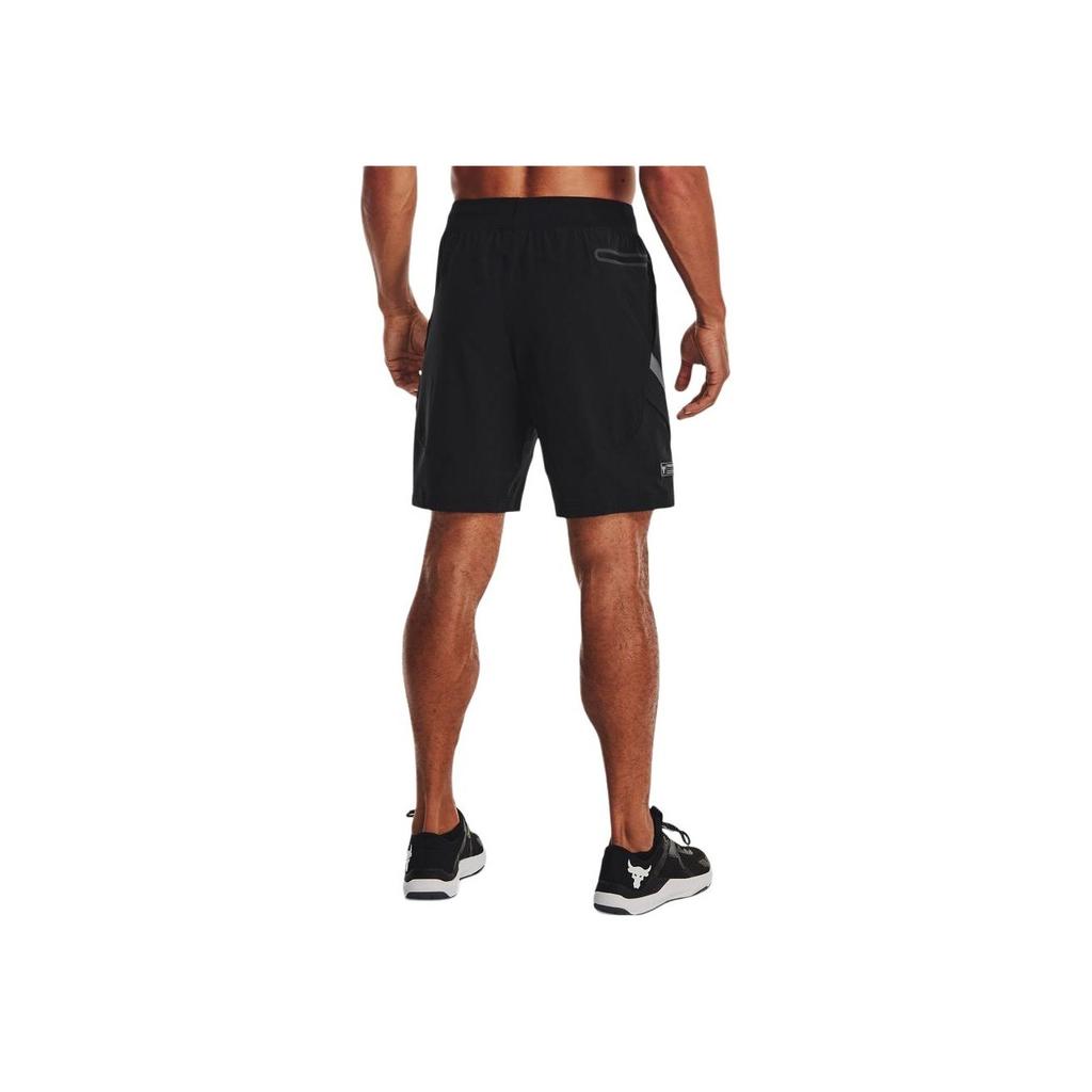Under Armour Project Rock Unstoppable Printed Logo Elastic Waist Casual Shorts Men Shorts Black 1373573-001
