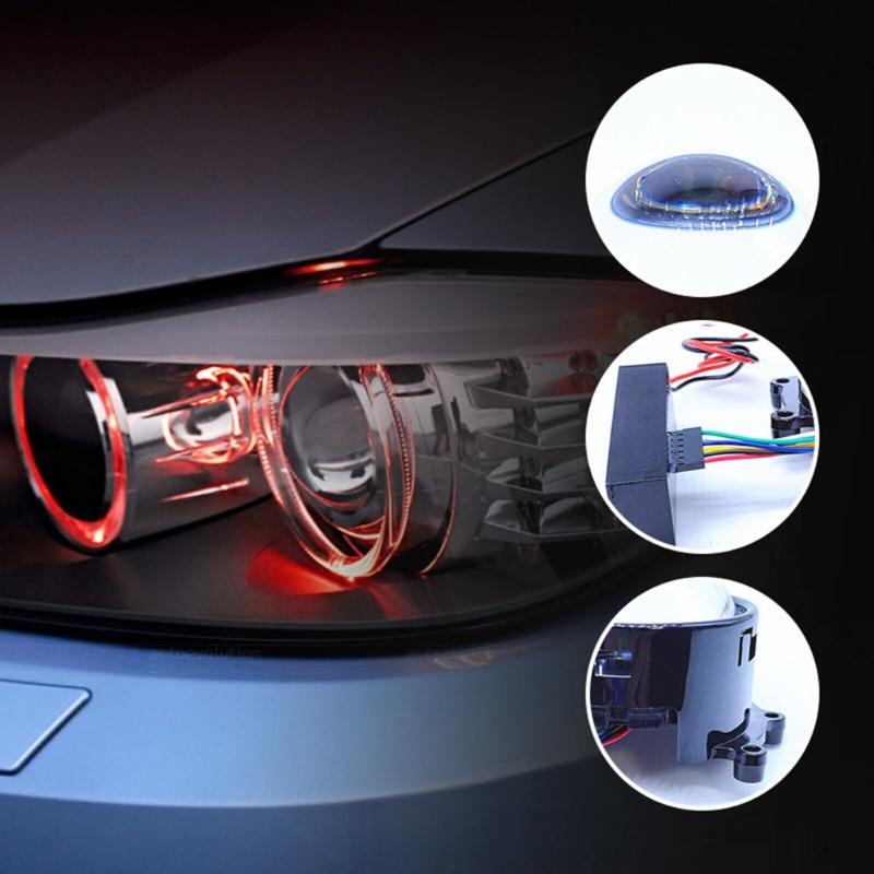 Auto Lens Lamp 8 Modes Adjustment 12V LED Dynamic Eye Headlights Car Headlight Assembly Auto Accessories