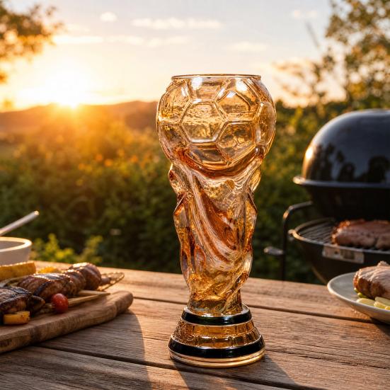Trophy Beer Glass, 480ml Football Cup, Champion Trophy Shaped Beer Cup, Soccer Party Beer Glass, Gift for Football Lovers