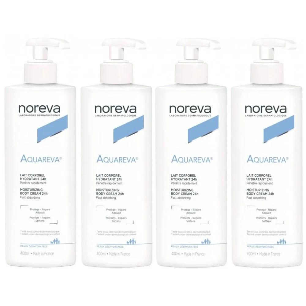 Noreva French Aquareva 24-Hour Moisturizing Body Lotion 400ml x 4 bottles