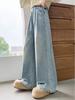 Girls' Stylish Wide-Leg Jeans, Korean Spring/Autumn 2026, Casual Straight-Leg Pants for Medium and Large Children