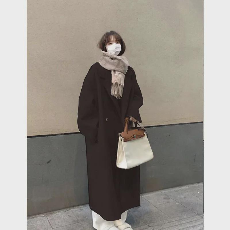 Petite Woolen Coat for Women - 2025 Autumn/Winter, Hepburn & Korean Style (350g)