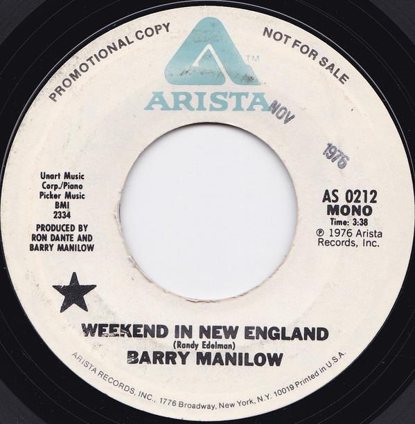 

7inch Record BARRY MANILOW - Weekend In New England AS0212 Arista 1976 US Pop Used