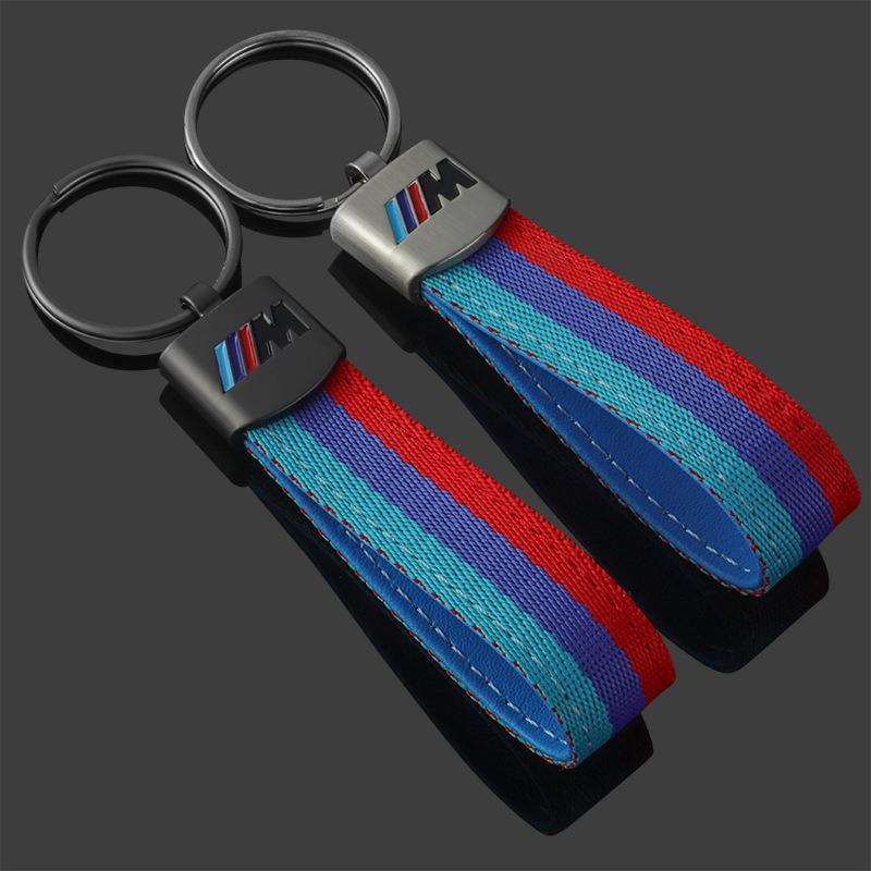 For BMW M Performance E46 E90 E60 F10 F30 E39 E36 F20 E87 G30 E92 E91 X5 3D Metal Keyring Leather Car Keychain Key Chain Rings knpc33