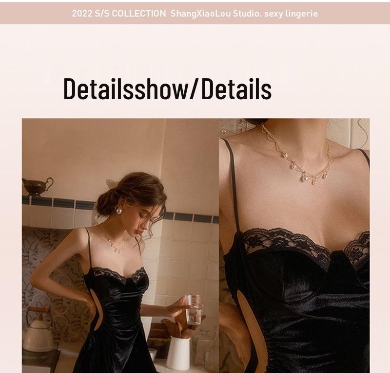 Velvet Camisole Nightdress & Robe Set for Women - Autumn/Winter 2022 Collection