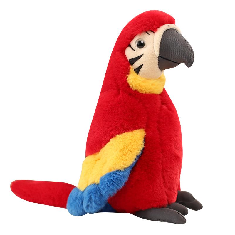 25cm Lebensechter Papageien Plüschtier Simulation Ara Puppe Cartoon Stoffvogel Tier Plüschpuppe Geburtsdatum Geschenk entworfen für Kinder Heimdekoration