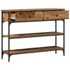 Industrial Console Table with Shelf Reclaimed Wood Look 100 x 25 x 75 cm Engineered Wood
