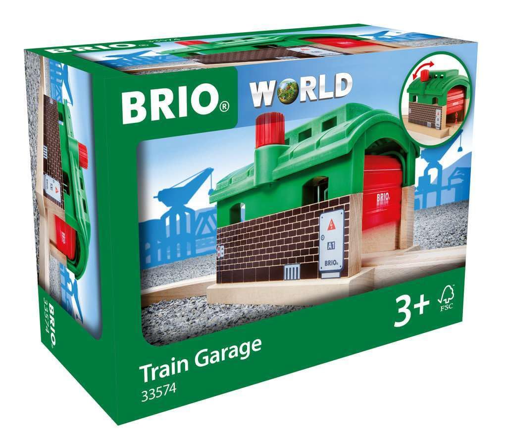 BRIO Train Depot for ages 3 and Wooden Toy Track Gift 33574, up. [Toy, Train, Set, Scenery, (Birthday/Christmas)]