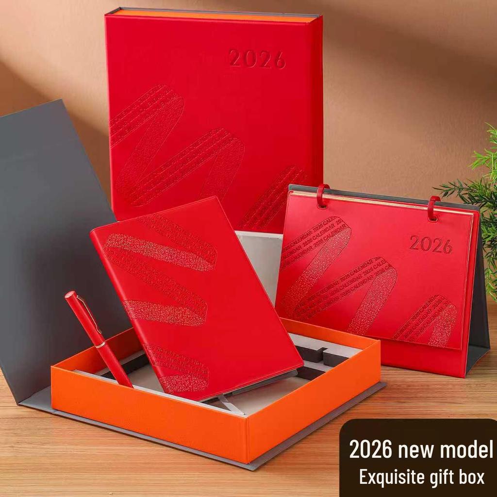 2026 Year of the Horse Leather Desk Calendar: Customizable High-End Planner & Desktop Ornament