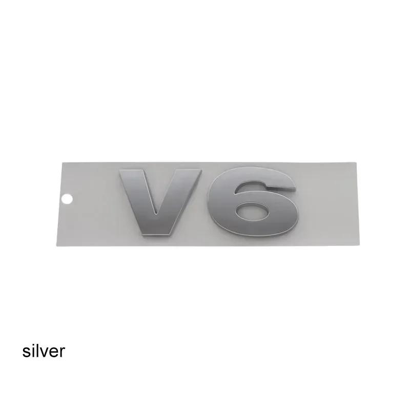 3D Premium V6 V 6 Letters Car Engine Hood Fender Trunk Tail Rear Decal Emblem Badge Sticker for Discovery Evoque Vogue