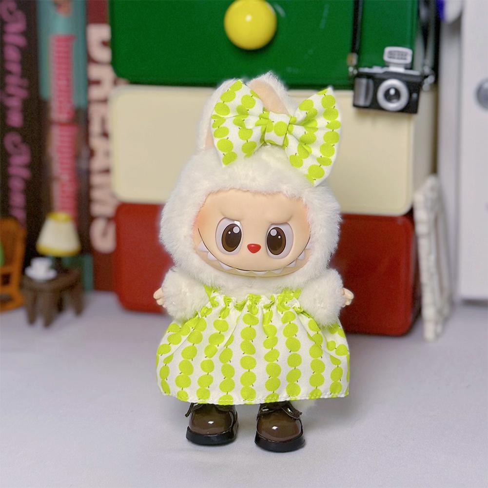 Miniature Dress Bow Suit for 17cm Labubu Dolls Cute DIY Doll Clothes Fashion Accessories Lovely Outfit Gifts for Girls Friends