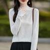 Women's Carved Jacquard High Neck Sweater: Spring/Autumn Long Sleeve Knit Top
