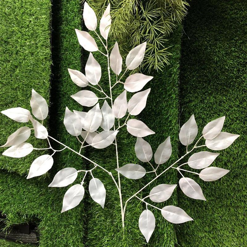 Simulated Golden Silver White Banyan Branches Leaves False Branches Household Desktop Vase Parts Decoration Project Landscaping