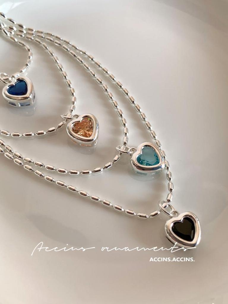Korean Style Sweetheart Rice Grain Necklace for Women - Simple Peach Heart Clavicle Chain Trendy Sweater Accessory