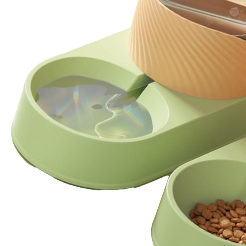 Pet Water Food Dispenser Transparent Removable Automatic Cat Feeder Waterer Set for Dog Puppy