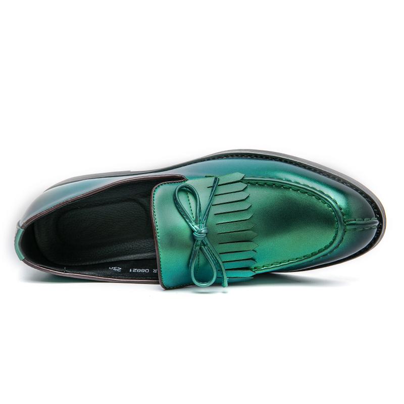 Men Loafers Nobility Shoes Retro Tassels Formal Business Purple Wedding Dress Prom Blazers Green Tuxedo Party Shoes Plus Size