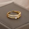 Romance Love Heart Designs Diamonds Accent Copper Adjustable Finger Rings for Special Occasions