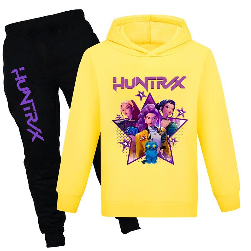 

Осінньо-зимові Kpop Толстовки з принтом Мисливців на демонів та Спортивні штани Комплекти Модні Повсякденні Теплі Спортивні Штани з довгим рукавом Дитячі Унісекс Комплекти одягу 110