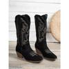 2025 Fashion Fall/Winter New Mid-Heeled Women's Boots Round Toe Plus Size Embroidered Western Women's Boots