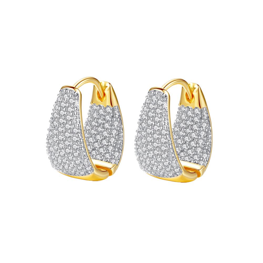 

Niche Design 18K Gold Geometric Triangle Ear Cuffs with Zircon Inlay