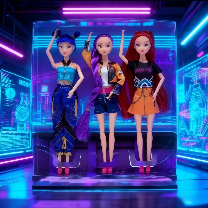 NEW Kpop Demon Hunters Action Figure Vinyl Doll Toy Kawaii Huntrix Anime Figures Rumi Mira Zoey For Children Christmas Gift