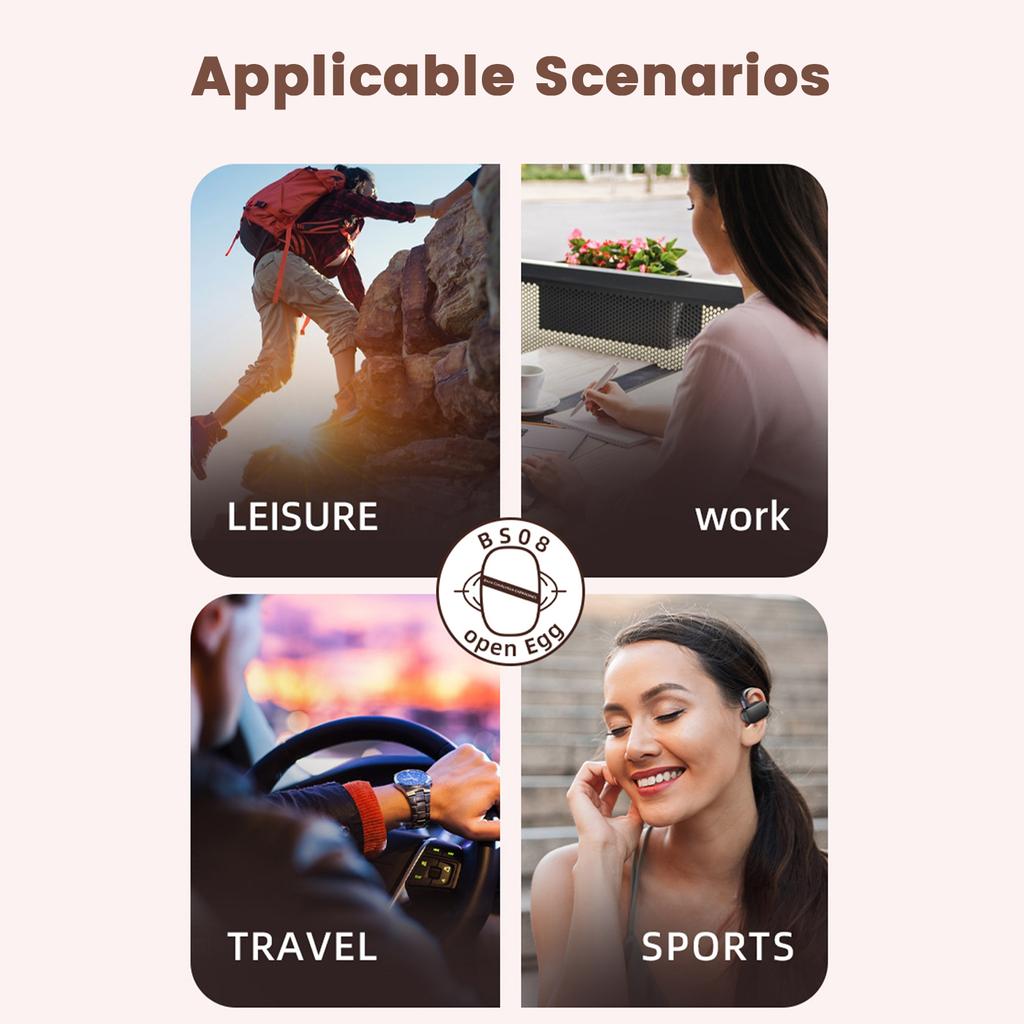 BS08 Kabellose BT 5.3 Ohrhörer Luftleitung Nicht-In-Ear-Design Ladeetui inklusive IPX7