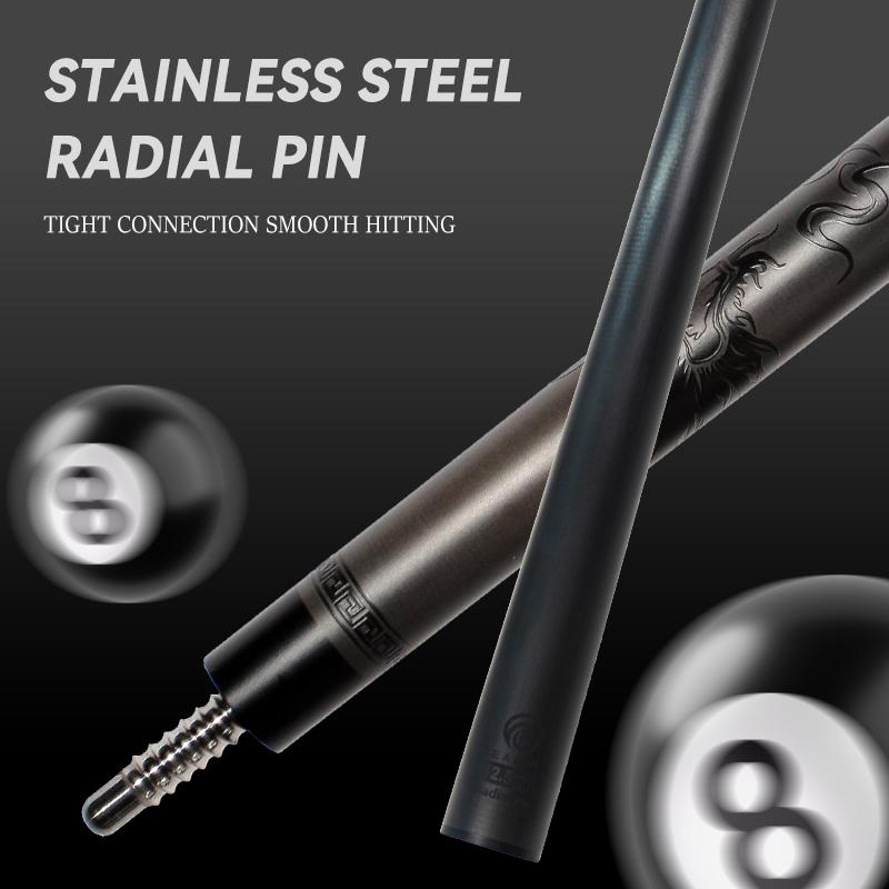 OKHEALING Carbon Fiber Pool Cue Black Technology Billiard Cue Sticks 12.5mm Tip Radial Pin Joint 147cm/58inch Length 19oz Weight, Dragon