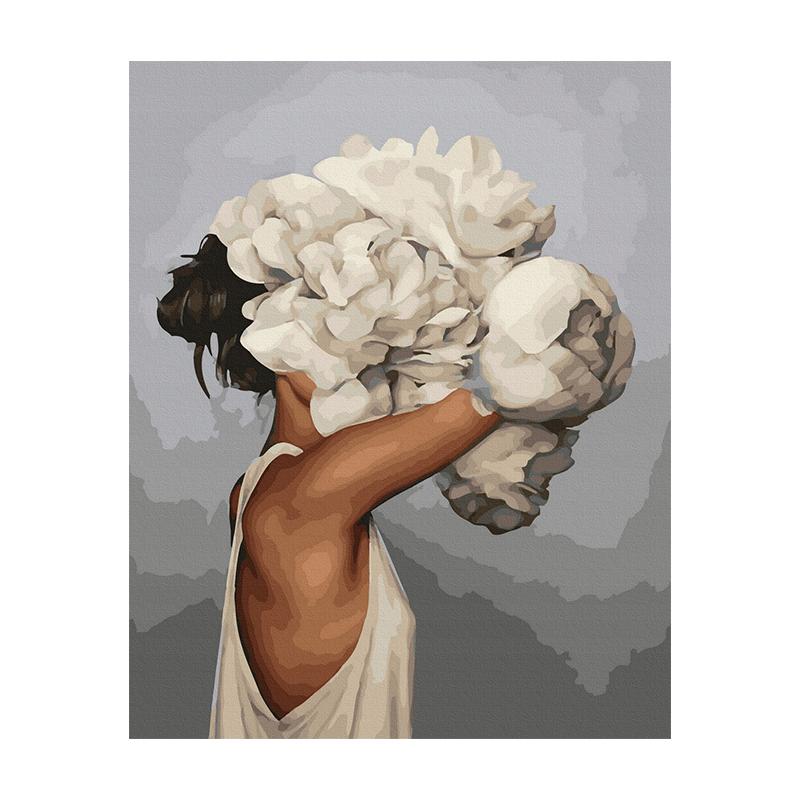 Blommor Kvinna Målning Modern Abstrakt Vägg Canvas Tryck Konst Poster Nyckfull Enkel Bild för Vardagsrum Heminredning Cuadros