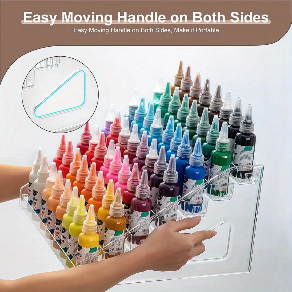 1pc Display Shelf, Desktop Badge Color Paper Diffuse Around The Edge Of The Ladder Transparent Placement Of Grain Standing Card